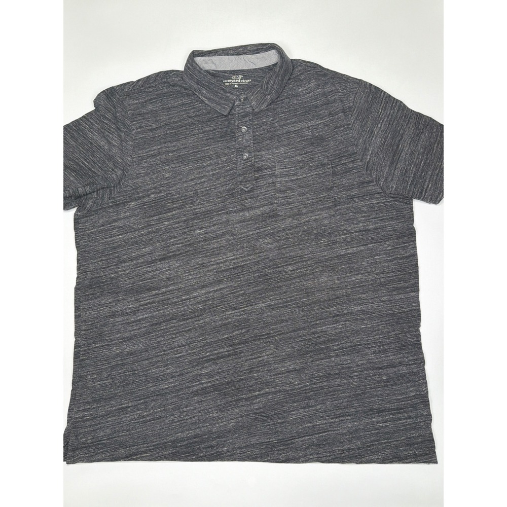 Vineyard Vines Polo Shirt Mens X Large Gray Heather 100% Cotton Whale Logo
